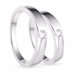 Nhẫn cặp bạc đính đá