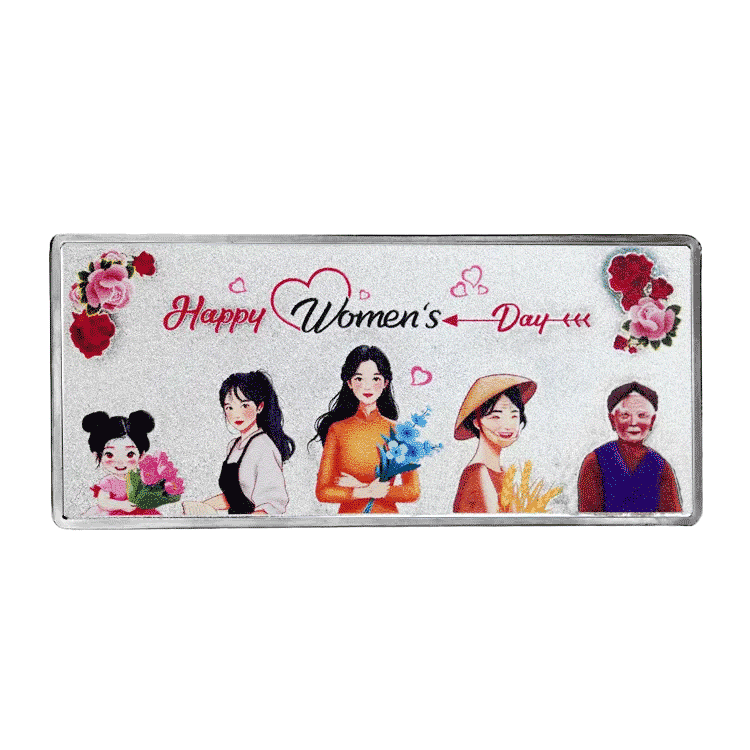 Happy Womans Day 5 người .999 Silver Bar